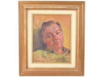 Impressionist Portrait Painting of Sculptor Bill Merklein by Susan Grissell