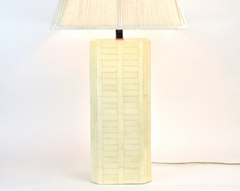 Vintage 1970’s Tessellated Camel Bone Table Lamp style of Karl Springer