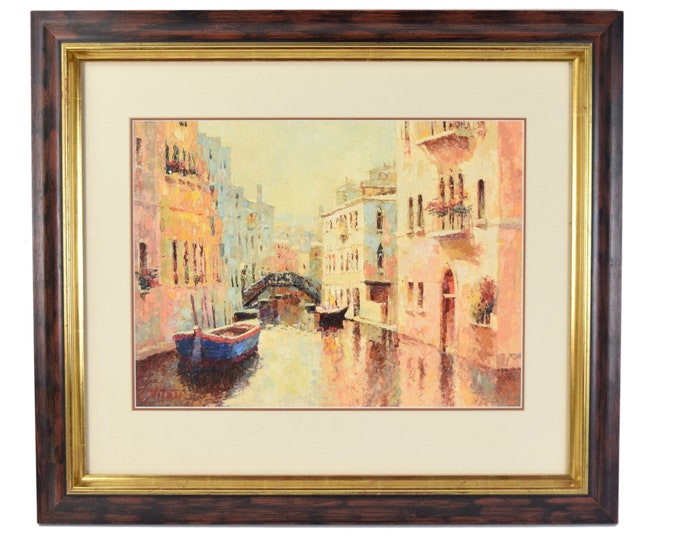 Vitali Bondarenko Original Impressionist Oil Painting Venice Canal Scene