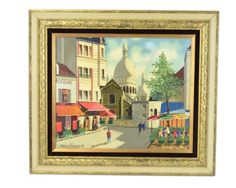 Roland Vernet Vintage 1960’s Mid-Century Parisian Cafe Street Scene La Boheme du Tertre