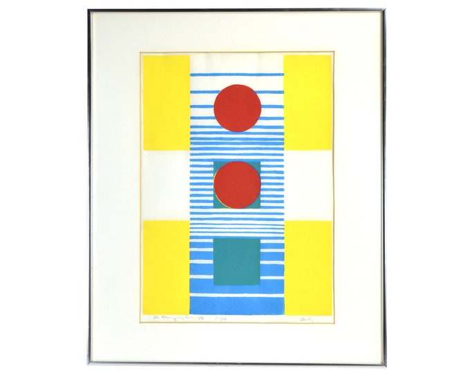 Robert Bailey 1970 “The Changing Sun” Geometric Abstract Screenprint Chicago