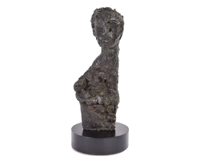 Vintage Abstract Lorraine Pinto Brutalist Mother Child Midcentury Bronze sculpture