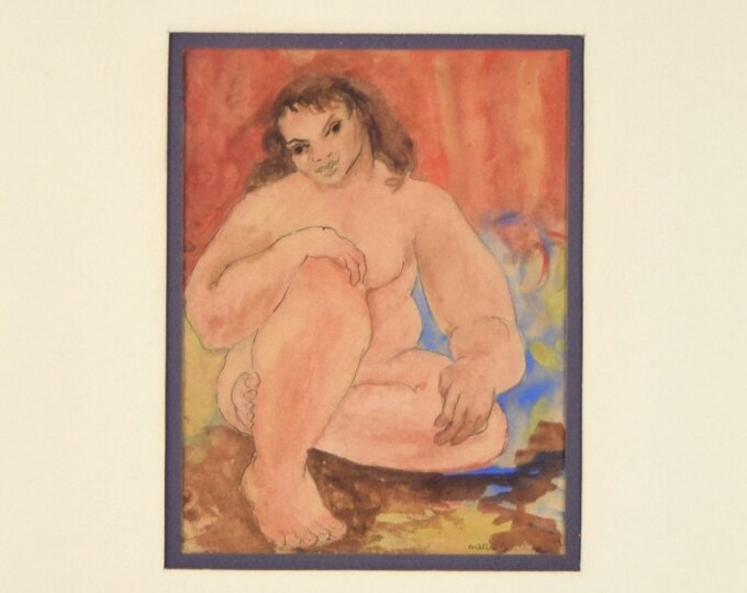 Milton Douthat 1930’s Depression Era Painting Nude Voluptuous Woman Chicago Artist