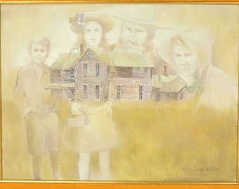 Dale Wilson Plains Ghost Town Haunted House Painting with Spirit Portraits