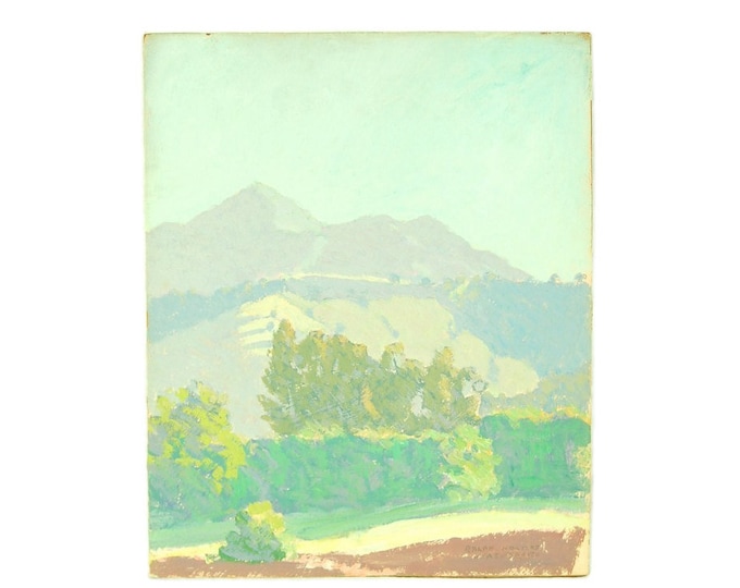 Early 20th Century Landscape Oil Painting Atascadero California by Ralph William Holmes
