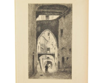 HENRI PAILLARD Etching “Une rue à Alger” A Street in Algiers 1913