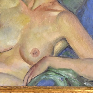Howard Church 1930s Depression era Oil Painting Portrait of Nude in Repose image 6