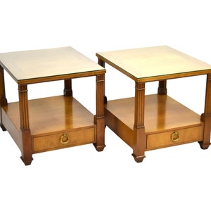 Pair Baker Furniture Co Neoclassical Empire Biedermeier style End Tables image 1