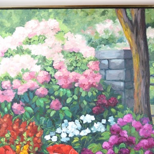 1998 Nancy Day Red Poppies & Others Floral Garden Landscape Painting image 4