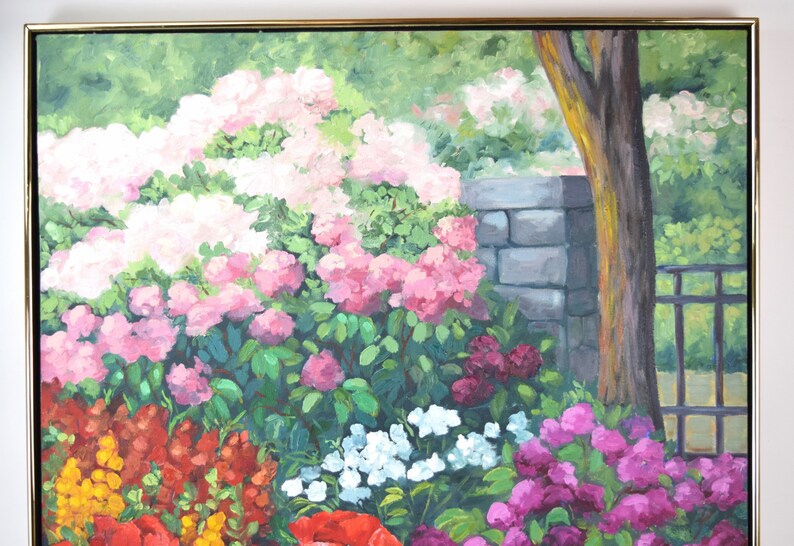 1998 Nancy Day Red Poppies & Others Floral Garden Landscape Painting image 4