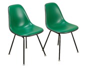 Pair Original Herman Miller Eames Molded Plastic Side Chair