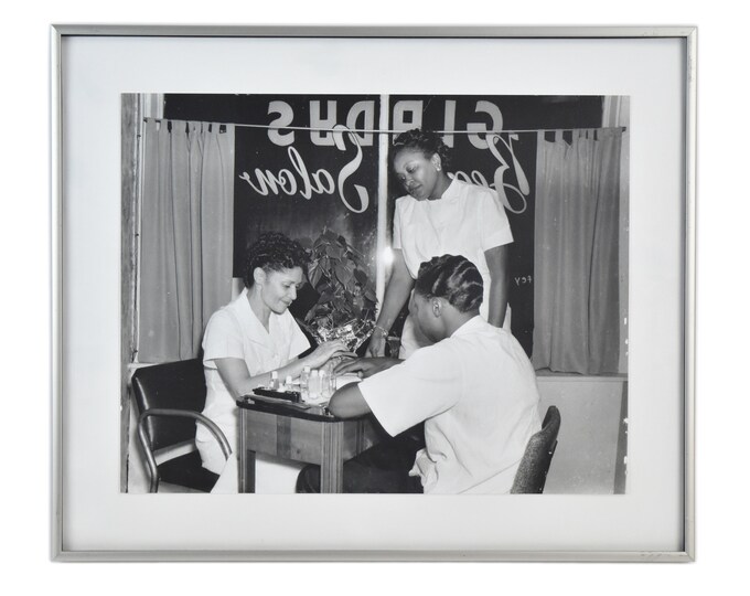 Charles "Teenie" Harris Gelatin Silver Print Photograph African American Man Getting a Manicure Gladys