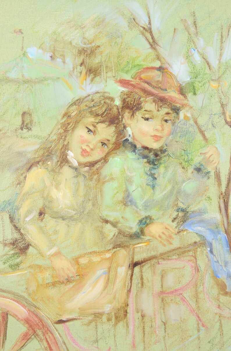 MidCentury Oil Painting Young Couple at Circus by Vitti Etsy