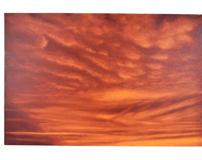 Abstract Red CloudScape #9 Oil Painting Skyscape by Chicago Artist Kopala