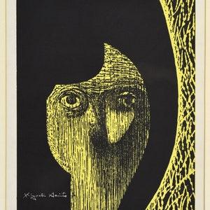 Kiyoshi Saito The Eye 1966 Midentury Japanese Woodblock L/E Print signed image 2