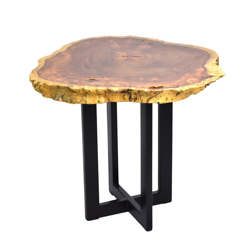 Vintage Modern Phillips Collection Burled Wood Live Edge Side End Table image 4