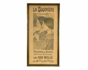 1899 Antoon Van Welie Art Exhibition Poster La Bodiniere printed by Lemercier Paris