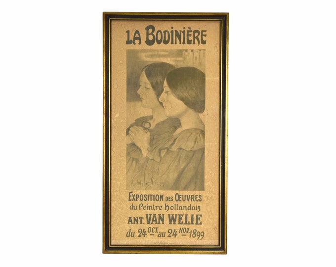 1899 Antoon Van Welie Art Exhibition Poster La Bodiniere printed by Lemercier Paris