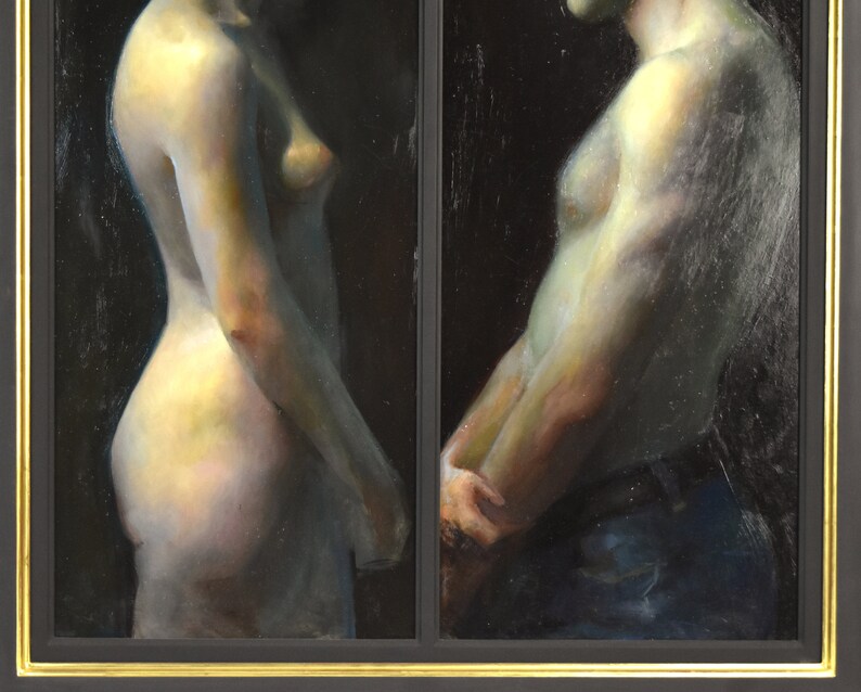 Juliette Arisitides Covenant Realist Oil Painting Contemplative Nude Couple image 4