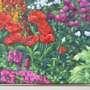 1998 Nancy Day Red Poppies & Others Floral Garden Landscape Painting image 6