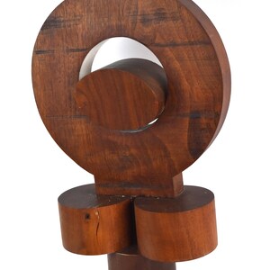 Fred Borcherdt Midcentury Modern Abstract Geometric Wood Sculpture sgd Chicago Artist image 3