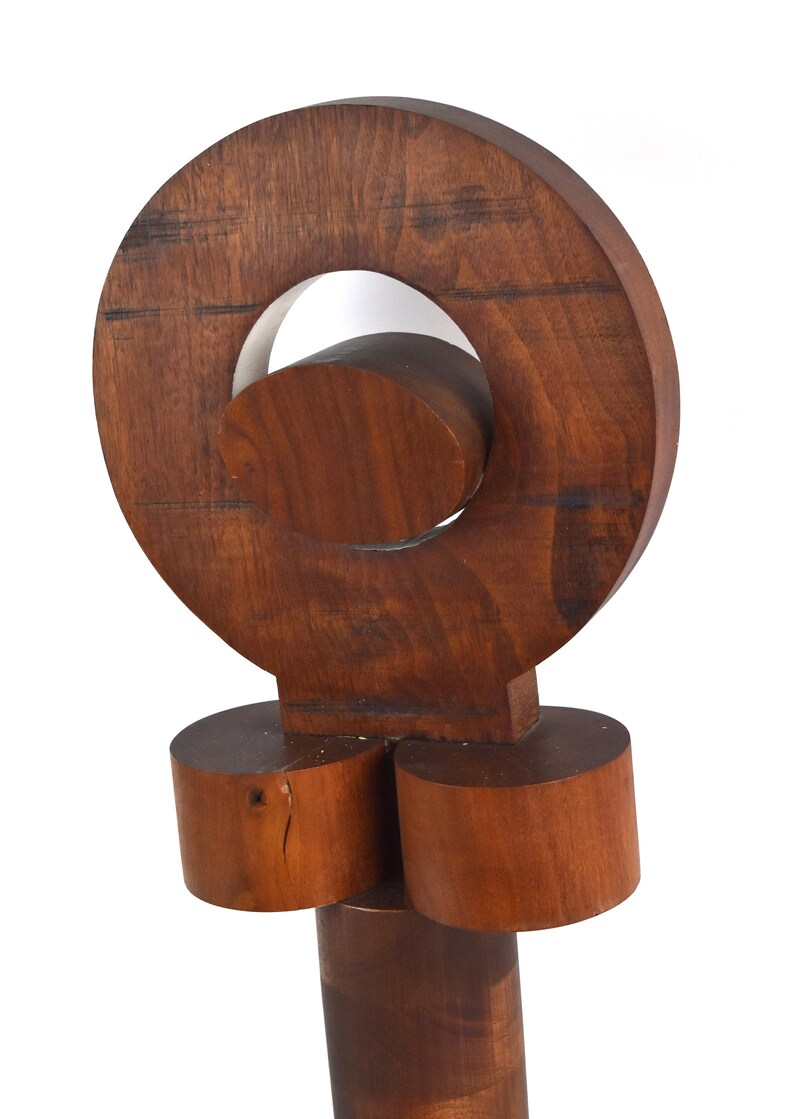 Fred Borcherdt Midcentury Modern Abstract Geometric Wood Sculpture sgd Chicago Artist image 3