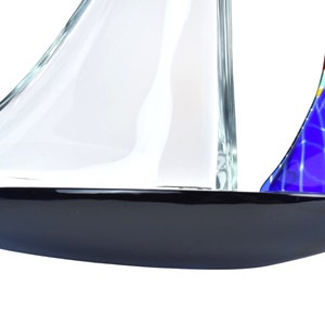 Elio Raffaeli Signed Murano Hand Blown Art Glass Sailboat Sculpture Lge version image 8