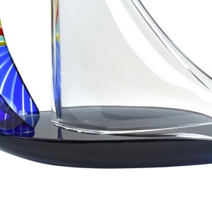 Elio Raffaeli Signed Murano Hand Blown Art Glass Sailboat Sculpture Lge version image 7