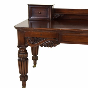 Antique Cowan Heavily Carved Mahogany Executive Desk Circa 1900 Chicago image 4