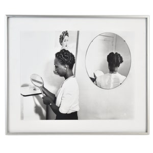 Charles Teenie Harris Gelatin Silver Print Photograph African American Woman Mirror image 1