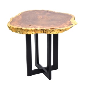 Vintage Modern Phillips Collection Burled Wood Live Edge Side End Table image 2