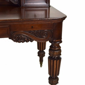 Antique Cowan Heavily Carved Mahogany Executive Desk Circa 1900 Chicago image 5