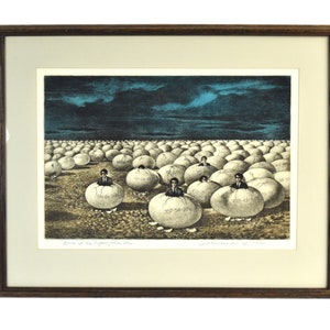 Curt Frankenstein sgd L/E Surrealist Etching Birth of the Organization Men Chicago image 1