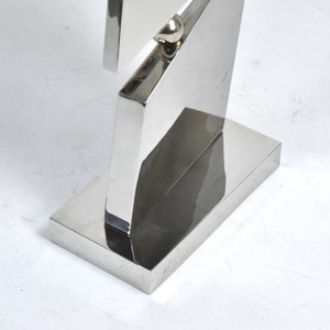Michael Oguns Modernist Abstract Geometric Polished Steel Metal Sculpture image 5