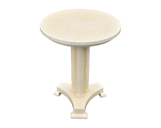 Enrique Garcel for Jimeco Itda Neoclassical Tessellated Bone Side Table Tri-column Base