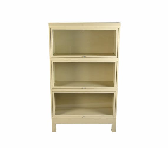 Vintage Tall Industrial Steel Barrister Stacking Bookcase Etsy