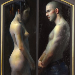 Juliette Arisitides Covenant Realist Oil Painting Contemplative Nude Couple image 2