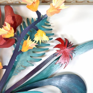 Barbara Day Romero Santa Fe Vintage Floral Bursts II 3D Painted Cut Welded Steel Sculpture image 5
