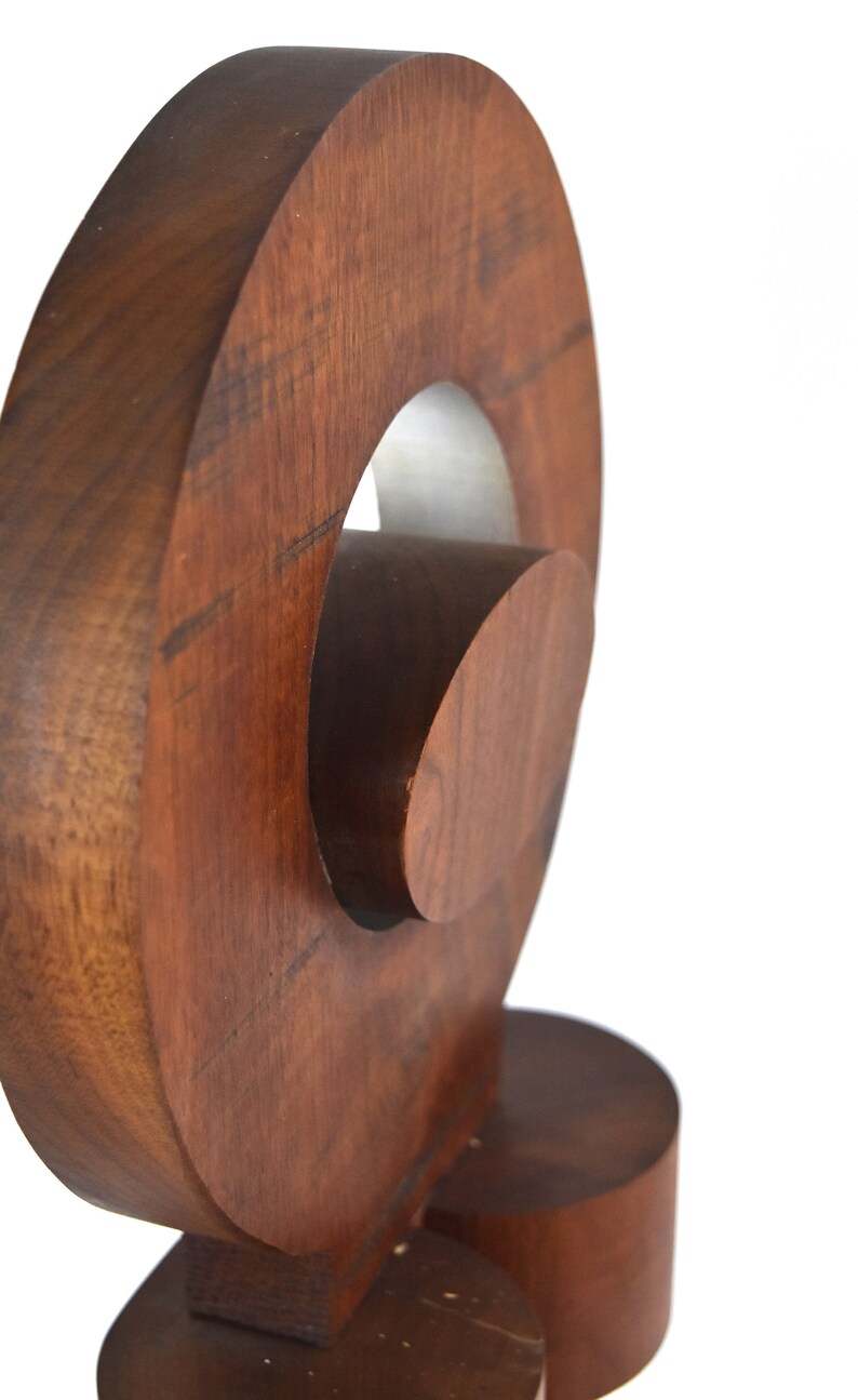 Fred Borcherdt Midcentury Modern Abstract Geometric Wood Sculpture sgd Chicago Artist image 6