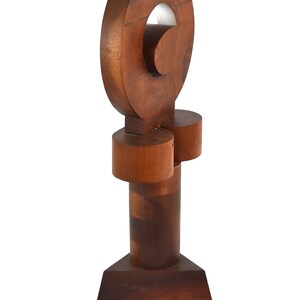 Fred Borcherdt Midcentury Modern Abstract Geometric Wood Sculpture sgd Chicago Artist image 5