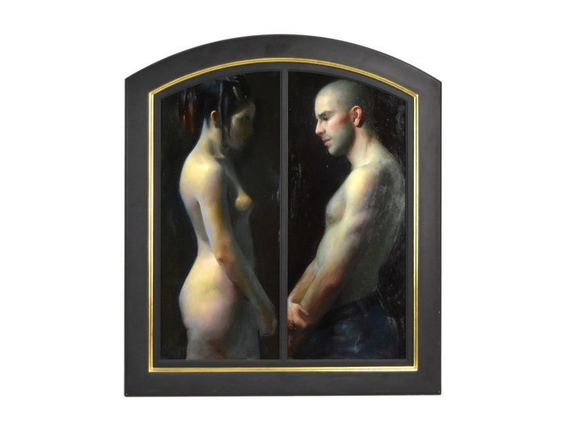 Juliette Arisitides Covenant Realist Oil Painting Contemplative Nude Couple image 1