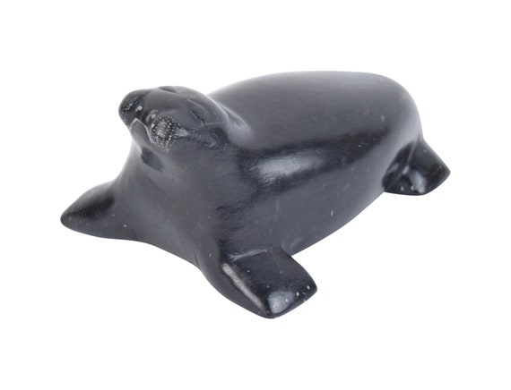 Vintage Inuit Great Whale River Soapstone Carving of Seal by - Etsy