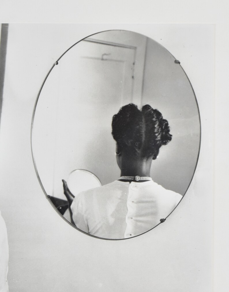 Charles Teenie Harris Gelatin Silver Print Photograph African American Woman Mirror image 3