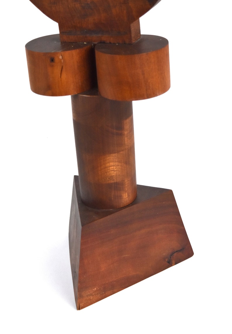 Fred Borcherdt Midcentury Modern Abstract Geometric Wood Sculpture sgd Chicago Artist image 4