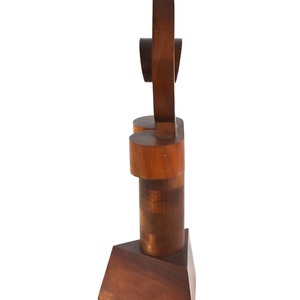 Fred Borcherdt Midcentury Modern Abstract Geometric Wood Sculpture sgd Chicago Artist image 9