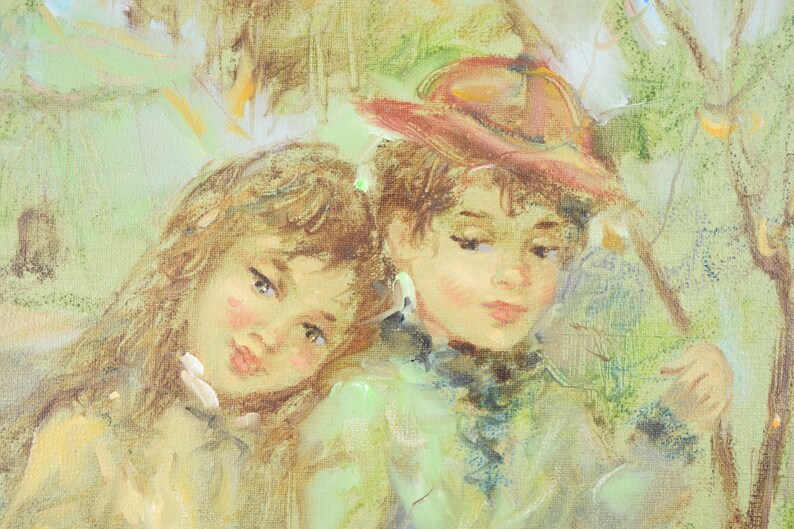 MidCentury Oil Painting Young Couple at Circus by Vitti Etsy