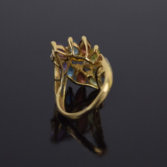 Vintage Mid-Century Modern 14k Solid Gold Ring w … - image 4