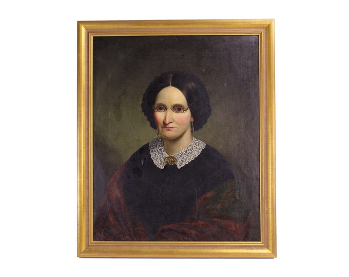 19th Century Portrait Mrs Jacob D. Bosler Dayton Ohio attr Ira Condit Denise