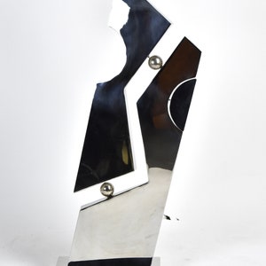 Michael Oguns Modernist Abstract Geometric Polished Steel Metal Sculpture image 4