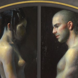 Juliette Arisitides Covenant Realist Oil Painting Contemplative Nude Couple image 3